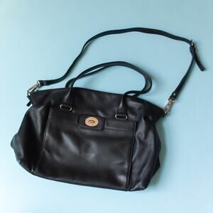 Kate Spade New York Hampton Road Janie Shoulder Bag Black Leather Gold Slouchy
